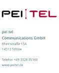 pei tel Communications GmbH Rheinstraße 15A 14513 Teltow Telefon +49 3328 35160 www.peitel.de
