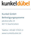 Kunkel GmbH Befestigungssysteme Jakobstraße 24 66115 Saarbrücken  Telefon +49 681 97631-0 www.kunkelduebel.de