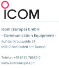 Icom (Europe) GmbH - Communication Equipment - Auf der Krautweide 24 65812 Bad Soden am Taunus  Telefon +49 6196 76685-0 www.icomeurope.com