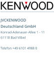 JVCKENWOOD Deutschland GmbH Konrad-Adenauer-Allee 1 - 11 61118 Bad Vilbel  Telefon +49 6101 4988 0
