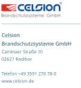 Celsion Brandschutzsysteme GmbH Caminaer Straße 10 02627 Radibor  Telefon +49 3591 270 78-0 www.celsion.de